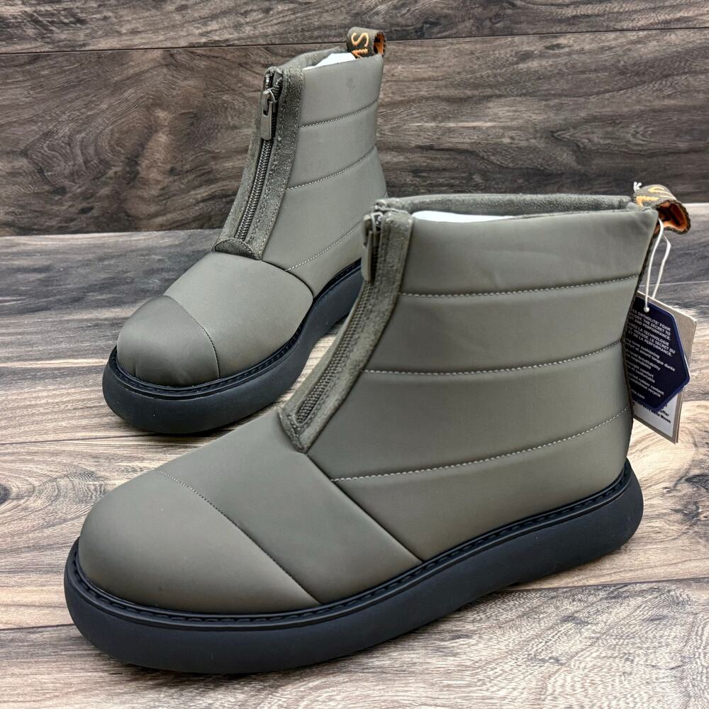 NIB TOMS 9 Alpargata Mallow Puffer Tarmac Olive Repreve Ankle Boots Bootie - Picture 5 of 11